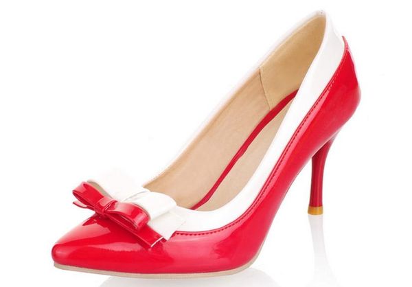 

2019 women's shoes in spring and autumn with new style high heel fine heel pointed end bowknot @2081, Black