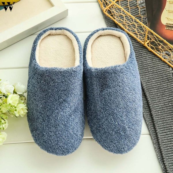 

soft plush home slippers men indoor cotton shoes big size winter casual sneakers for man floor warm furry slipper jan16, Black