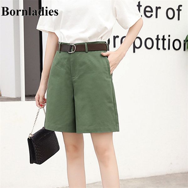 

women's shorts bornladies high waist thin loose wide leg chic fresh leisure all match solid large size casual, White;black