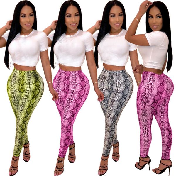 

fashion women's clothing stretch snakeskin leggings pants gray yellow snakeskin print legging sports wear for women gym, White;red