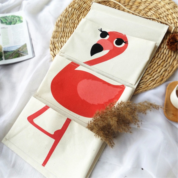 

3 grids cartoon picture cotton linen hanging storage organizer bag wall hanging organizer for bathroom kids room wardrobe sto