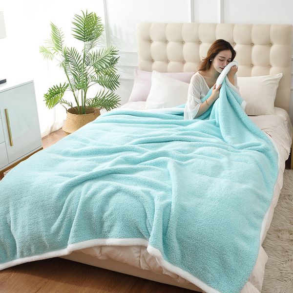 

winter thicken berber fleece throw blanket for kids adults flannel bedding coverlet bedcover for sofa bed travel portable