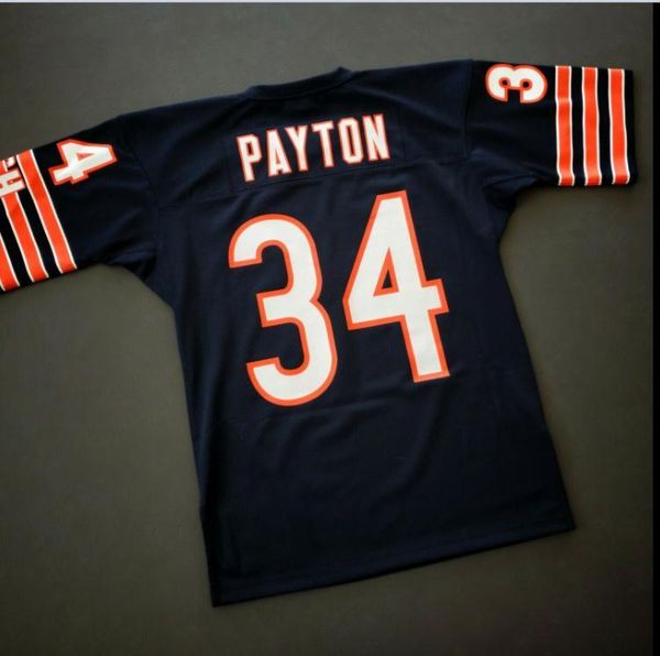 

custom men youth women vintage walter payton mitchell & ness 1985 football jersey size s-4xl or custom any name or number jersey, Black