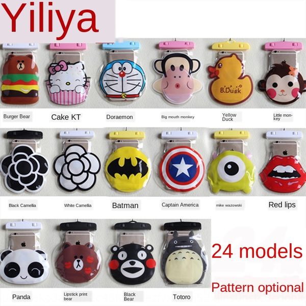 

azie8 big screen cute cartoon mobile phone screen waterproof bag waterproof bag outdoor drifting diving spring swimming pool water parad