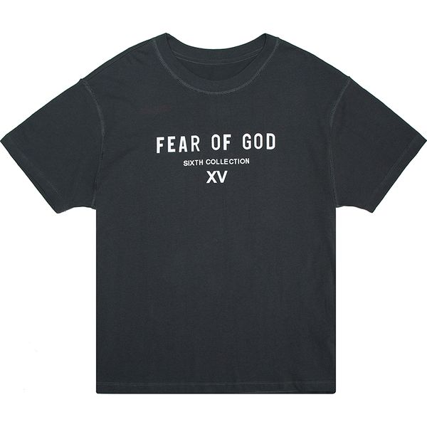 

19ss fear of god fog sixth collection xv tee t-shirt fashion tee simple street skateboard breathable casual short sleeves tee, White;black