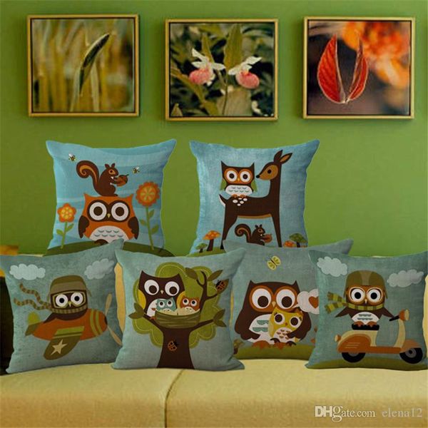 

2016 новая площадь хлопок белье cute owl цифровая печатная наволочка рождественский подарок департамент sen сова наволочка 240522