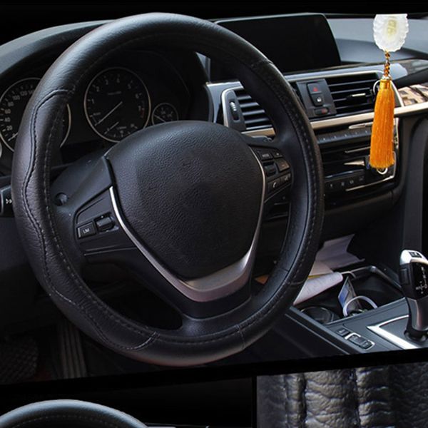 

universal pu leather soft steering wheel cover four season anti-slip auto car wheel cover protector car styling accessories