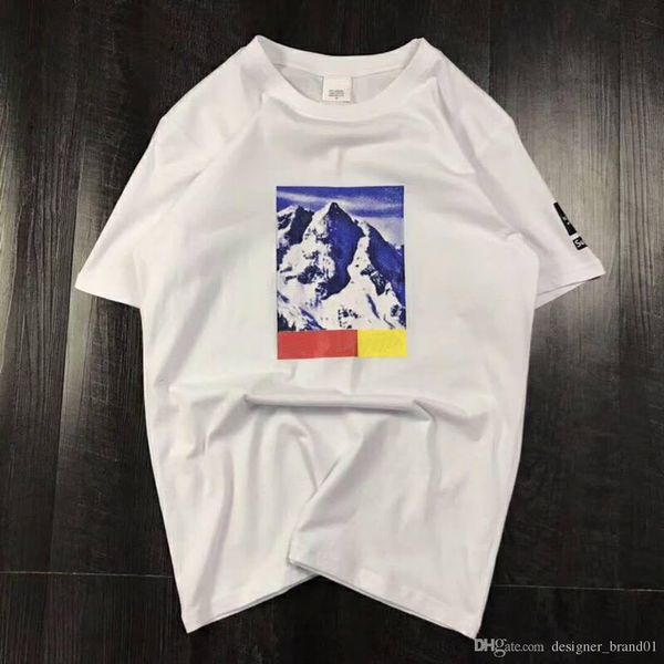 

three models summer t shirt with letter snow mountain men clothing crew neck casual women short sleeve shirt m-xxl