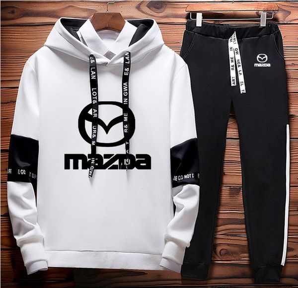 

толстовки мужские с логотипом автомобиля mazda печатных толстовки мужчины толстовка свободного покроя +брюки 2 шт. спортивный костюм флис те, Gray