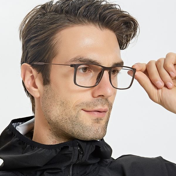 

g8048 men's myopia casual plain tr90 light large frame optical glasses with myopia glasses, White;black