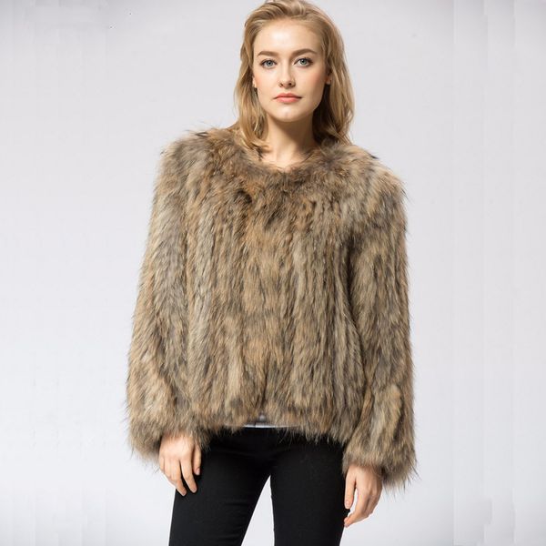 

women's fur & faux s/6xl est womens winter autumn man-made outwears chamarras de mujer female casual fake jackets warm clothes d412, Black