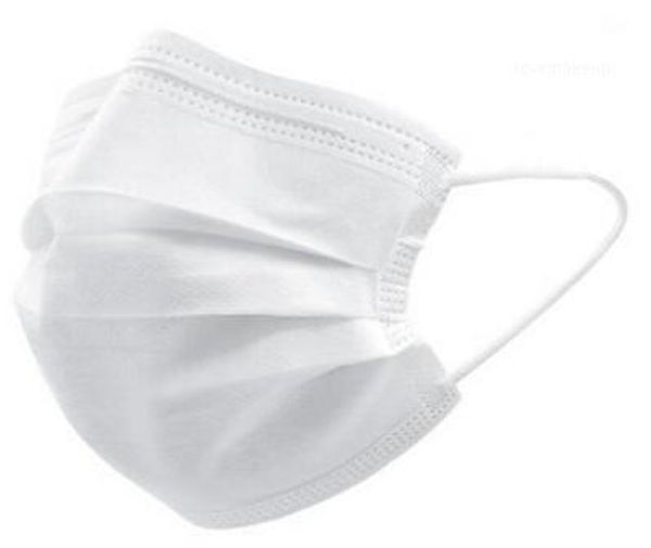 

белый одноразовые нетканые маски анти-пыли 3 слоя дышащий лицевая защитная крышка петлевыми креплениями рот маски лица домашних защитный пр1