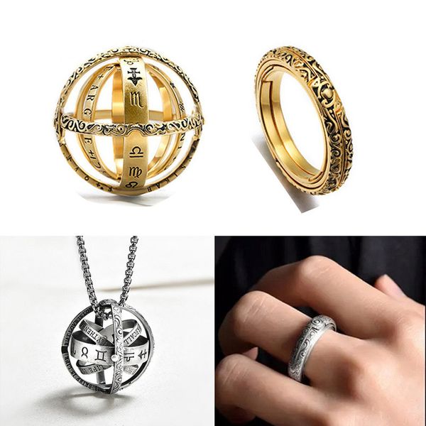 

vintage astronomical globe ring science jewelry anillos finger rings open merge ring ball ornaments delicate love for gifts, Golden;silver