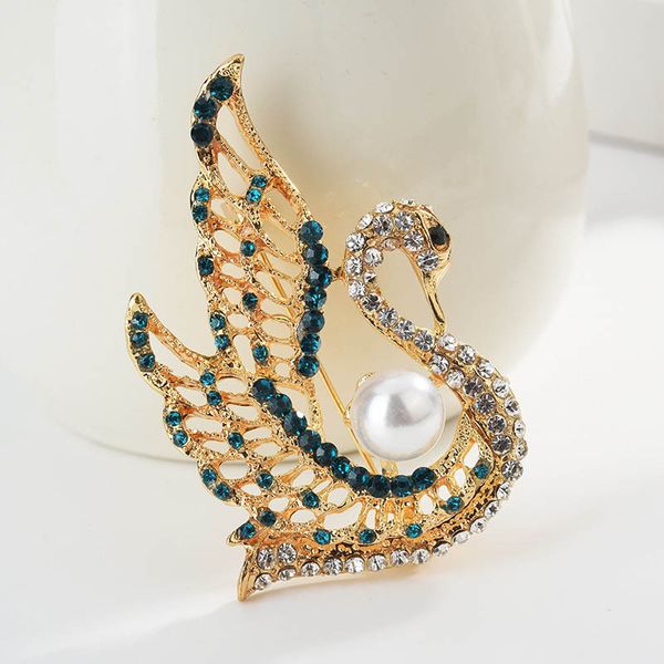 

women white pearl brooches pins golden tone corsage christmas gifts xrq88, Gray