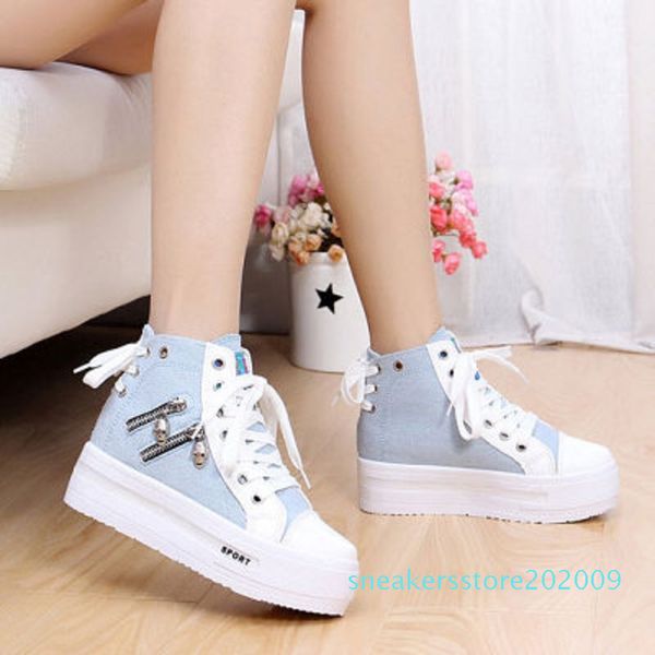 

2020 spring new women's shoes increase the thickness of the wild casual canvas shoes s09, Black