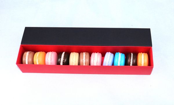 

macaron paper box,8-12macarons paper boxes,bakery long box for biscuits cookie mooncake candy packaging, 50piece\lot