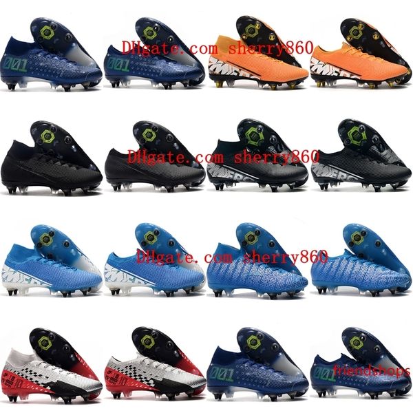 

2019 mens soccer shoes mercurial superfly 7 elite sg-pro ac soccer cleats cr7 football boots mercurial vapors 13 elite sg