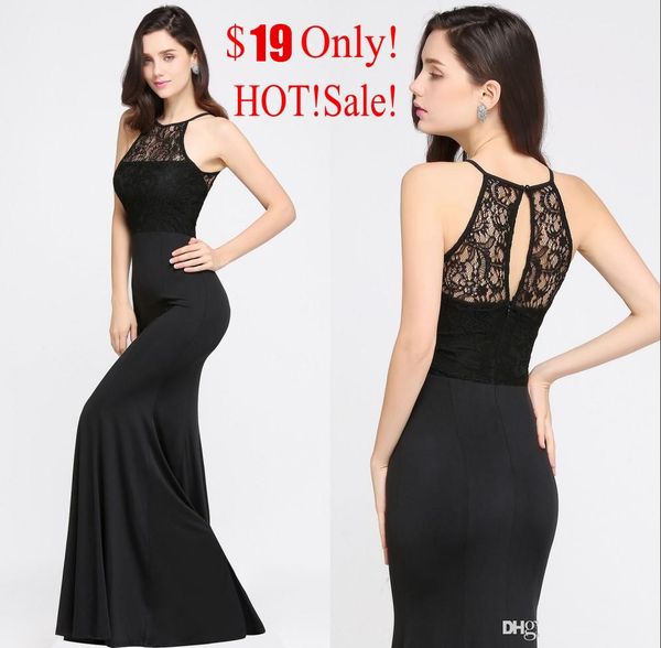 

babyonlinedress in stock black halter neck mermaid evening dresses 2020 key hole back design prom party dresses long cps617, Red