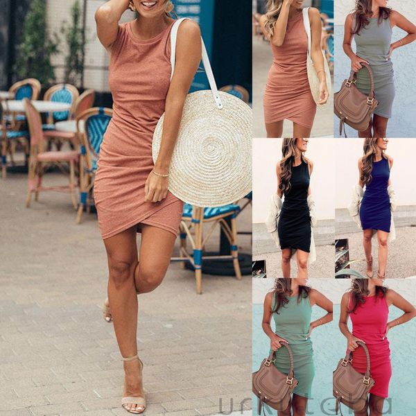 

women dress ladies summer bodycon dress evening party pencil mini summer sleeveless casual women vestido, Black;gray