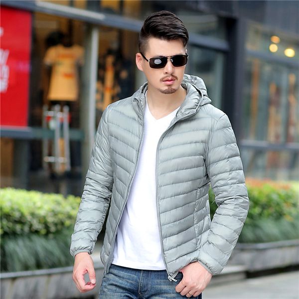

ultralight duck down male windproof hooded coats 2019 men white duck down jackets male autumn winter warm coat warm clothing man, Black
