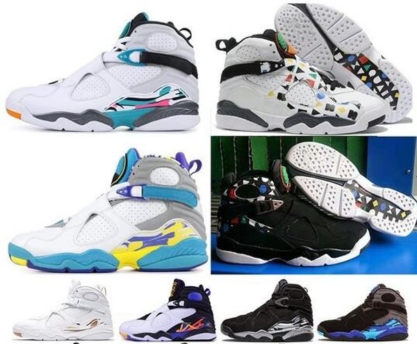 

8 valentines day 8s vday aqua black purple chrome countdown pack basketball shoes mens sports sneakers 40-47