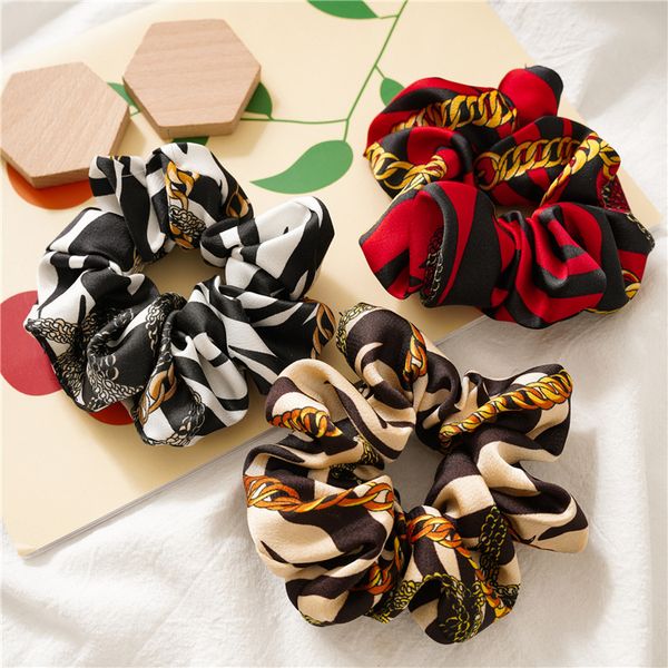 

new style large intestine ring snakeskin chain fabric hairband europe and america women's versitile fashion up-do head accessori, Brown