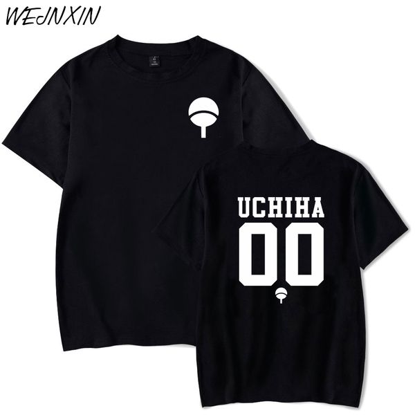 

summer new brand naruto uchiha uzumaki hatake clan logo print short sleeve t shirt multi color harajuku tees shirts, White;black
