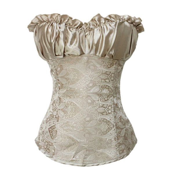 

women basque brocade overbust zip and lace up corset bustier, Black;white