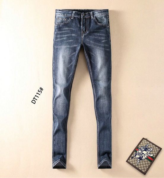 

luxury mens jeans designer jeans comfortable breathable slim denim street pencil fashion men pants size 29-38, Blue