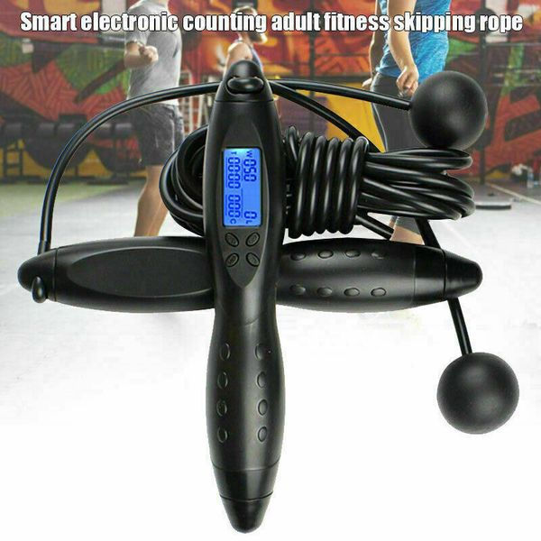 

digital lcd jump jumping skipping rope calorie count counter timer gym fitness u