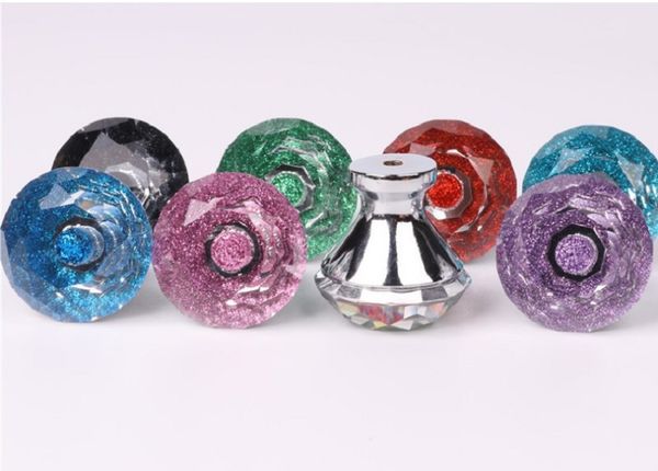 

2020 горячей продажи кристалл ручка творческий star diamond ручка из цинкового сплава ящик шкафа ручки двери 30мм синий