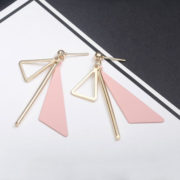 

korean metal triangle simple fashion jewelry geometric drop earrings for women wedding jewelry, Silver