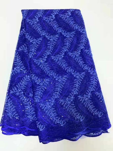 

5 ярдов / шт. красивый королевский синий африканская сетка кружева вышивка французская сетка кружева для платья lg228-4, Black;white