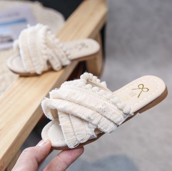 

2020 summer new korean children' sandals baby fashion tassel sandals, Black;grey