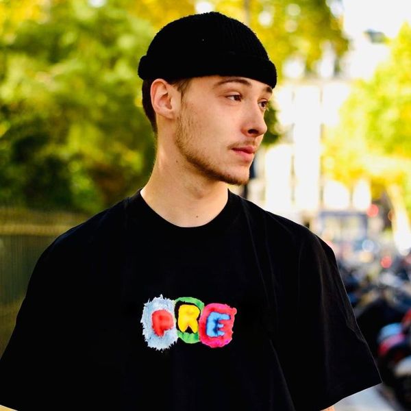 

19fw box logo цвет письма печать tee сплошного цвета короткие рукава мужчины женщины summer casual простой street скейтборд футболка crew ne, White;black