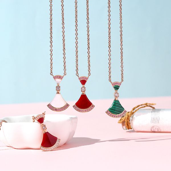 

scalloped shell necklace fashion titanium steel plated 18k rose gold small skirt clavicle chain versatile and brand name necklace jewelry, Silver