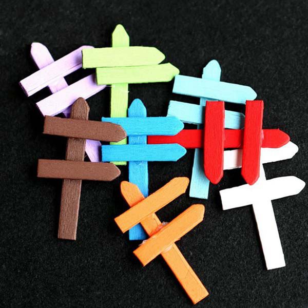 

micro landscape decorations mini wooden road sign garden landscaping