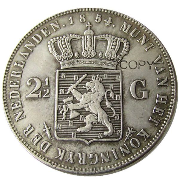 

netherlands a set of(1852-1873) 6pcs 2 1/2 gulden willem iii silver plated copy coins