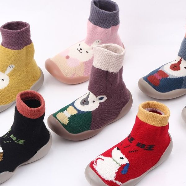 

knit booties baby shoes first shoes baby walkers toddler first walker girl kids soft rubber sole shoe anti-slip