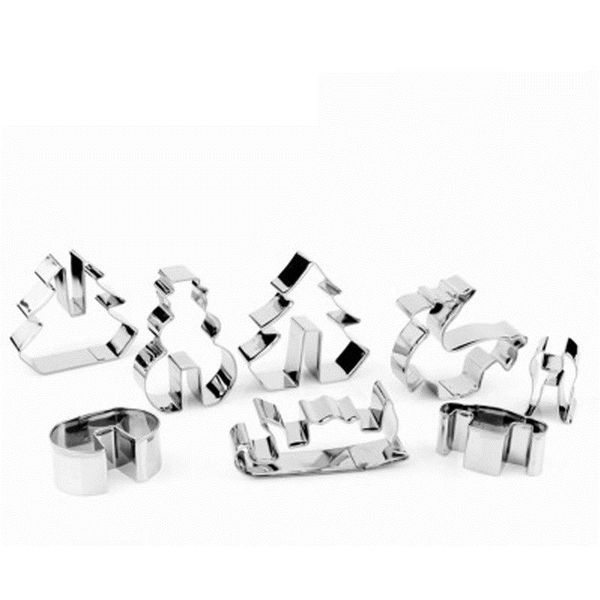 

metal christmas cookie cutter set stainless steel 3d cake cutter mold christmas fondant pie cookie tools