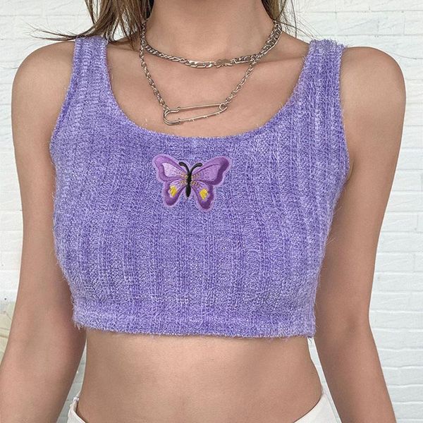 

женщины summer basic crop top sexy o-образным вырезом бабочки тонкий рукавов короткий жилет леди повседневная ночной клуб streetwear tops m6, White