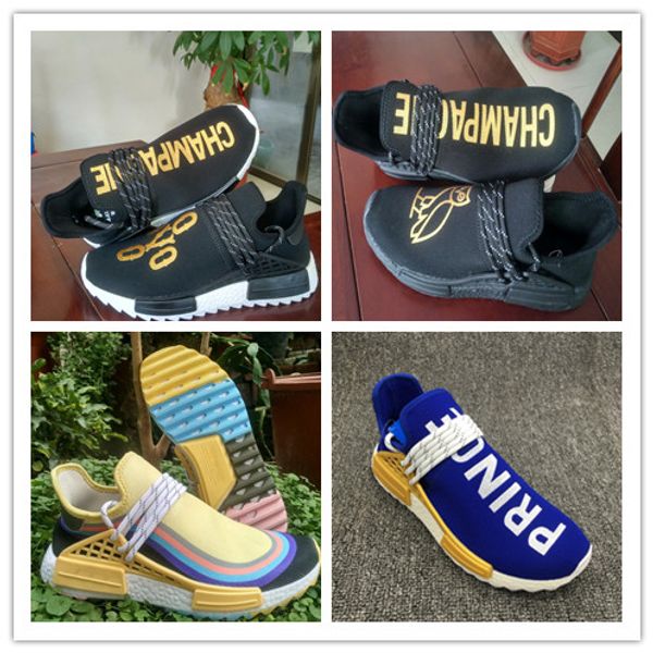

2019High quality Human Race Pharrell Williams x Trail NERD Equality Orange Holi CREAM Casual Shoes Men Women PW HU Sports Casual Shoes 40-45