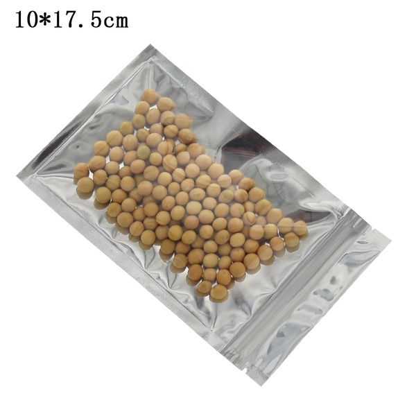 

dhl 1000 шт. 10x17.5 см zip-lock mylar упаковочные мешки термосварка прозрачные пластиковые молния мешки самоуплотнения алюминиевая фольга м