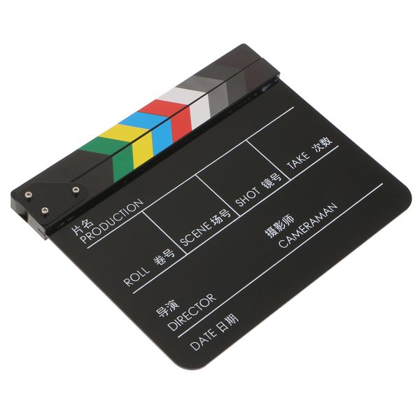 

acrylic clapperboard dry erase director's tv film movie slate 30 x 25cm