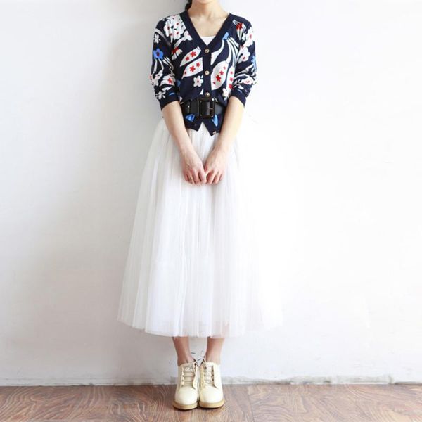 

summer women skirt boho double layer maxi chiffon long sundress summer lady beach skirt jupe femme, Black