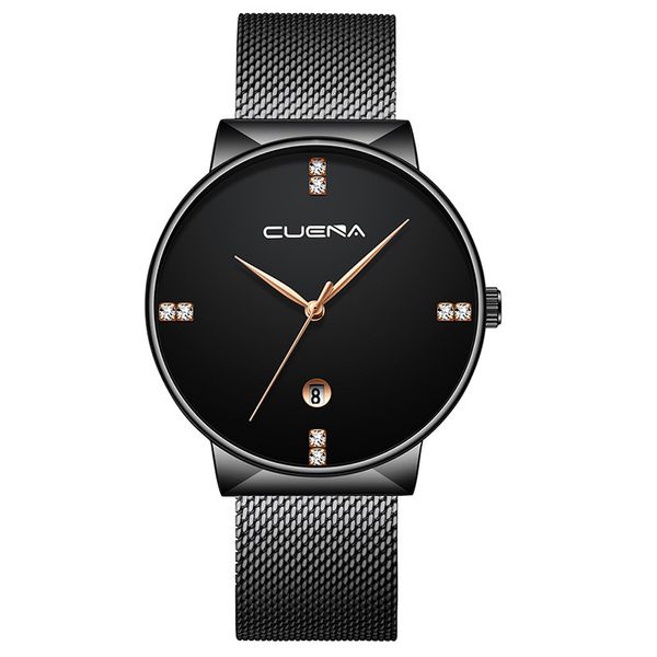 

luxury ultra thin clock male steel strap casual quartz watch men's wrist watch mesh belt watches, Slivery;brown