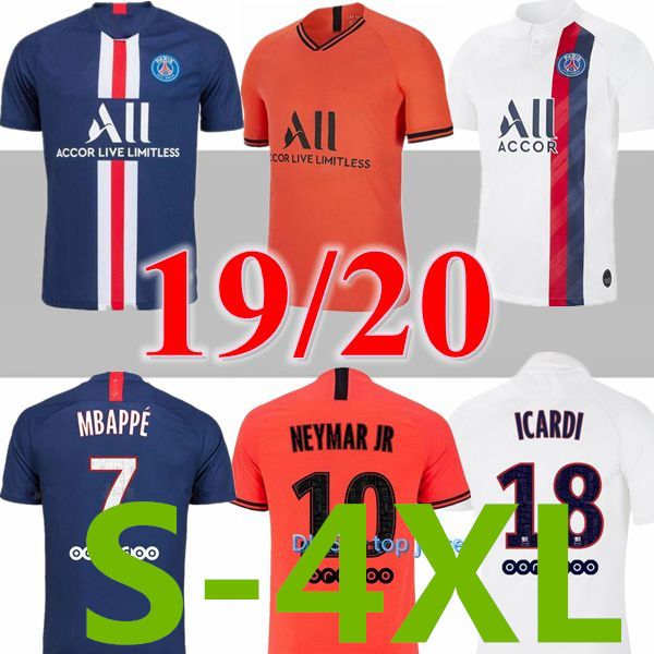 

New 3xl 4xl 19 20 p g maillot de foot mbappe occer jer ey cavani verratti thailand 2019 2020 football hirt ilva cami eta de futbol
