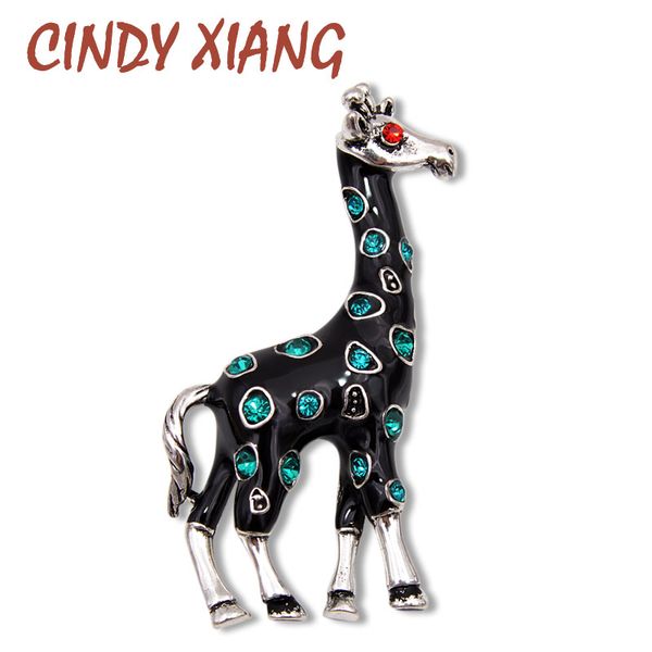 

cindy xiang 2 colors available rhinestone giraffe brooches for women cute animal jewelry enamel pins kids carton accessories, Gray