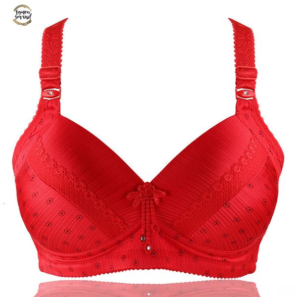 

36-44 plussize bcd cup женщины бюстгальтеры push up лифчик нижнее белье бюстгальтер беспроводной дамы sexy провода free lingerie 6 цветов бо, Red;black