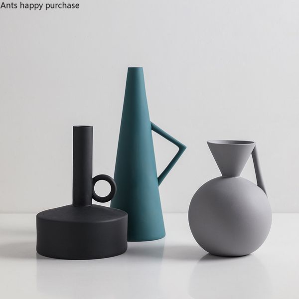 

home decoration accessories modern ceramics vase decoration living room flower arrangement geometric art tabledecor flower